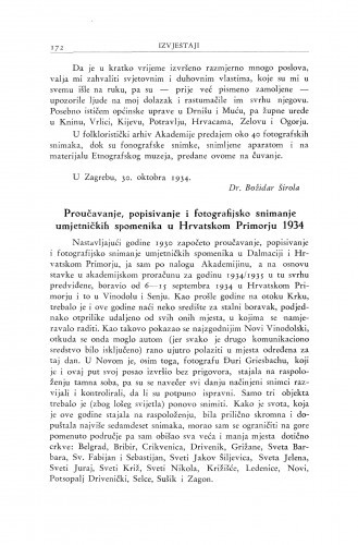 Proučavanje, popisivanje i fotografijsko snimanje umjetničkih spomenika u Hrvatskom Primorju 1934 / A. Schneider