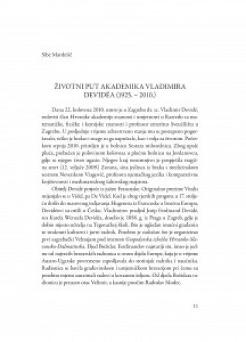 Životni put akademika Vladimira Devidéa : (1925.-2010.) / Sibe Mardešić