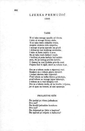 Tane ; Proljetne kiše / Ljerka Premužić 