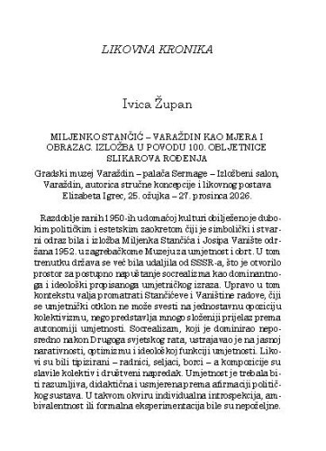 Likovna kronika / Ivica Župan