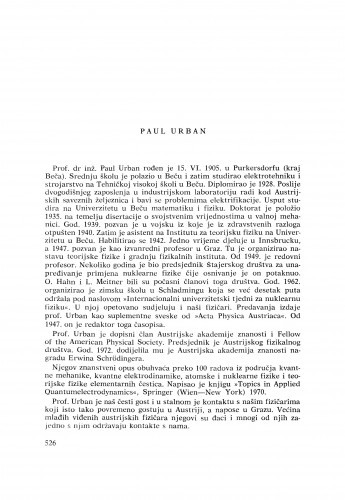 Paul Urban : [biografije novih članova Akademije]