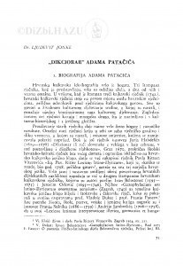 <"> Dikcionar" Adama Patačića / Lj. Jonke