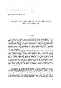Rukopisni zbornik MR 92 zagrebačke Metropolitane / V. Putanec