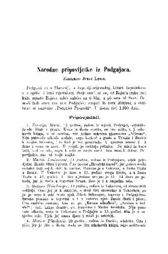Narodne pripovijetke iz Podgajaca / J. Lesar