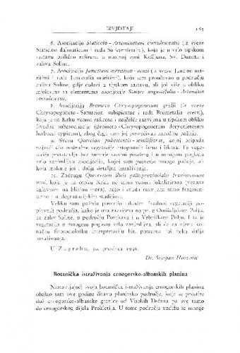 Botanička istraživanja crnogorsko-albanskih planina / F. Kušan