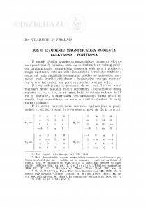 Još o izvođenju magnetičkoga momenta elektrona i pozitrona / V. Vrkljan