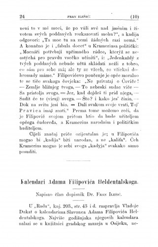 Kalendari Adama Filipovića Heldentalskoga / F. Ilešić