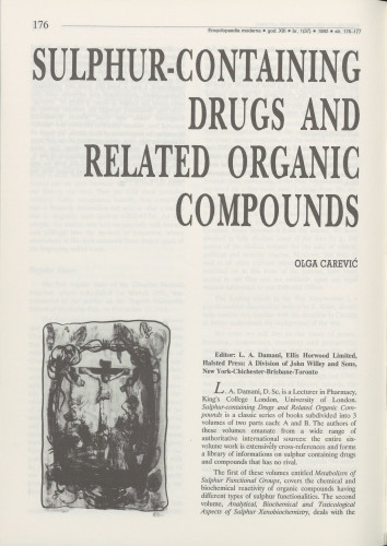 Sulphur-containing drugs and related organic compounds / Olga Carević