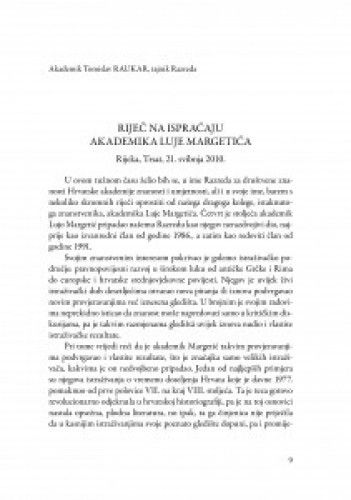 Riječ na ispraćaju akademika Luje Margetića, Rijeka, Trsat, 21. svibnja 2010. / Tomislav Raukar
