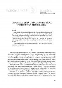 Emigracija Čeha u Hrvatsku i njihova poslijeratna reemigracija / Jaroslav Vaculík