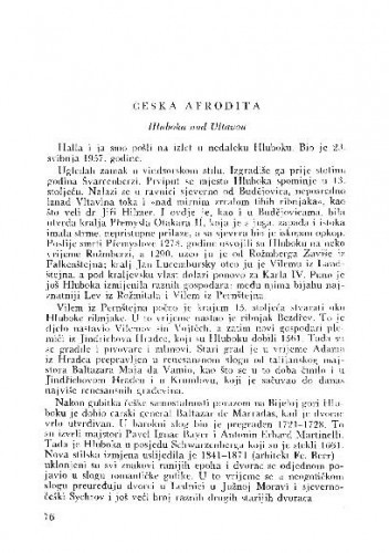 Češka Afrodita / Zlatko Tomičić