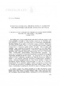 Pokušaj dokaza imobilizina u žarištu primoinfekcije kod sifilisa kunića / I. Ohrel