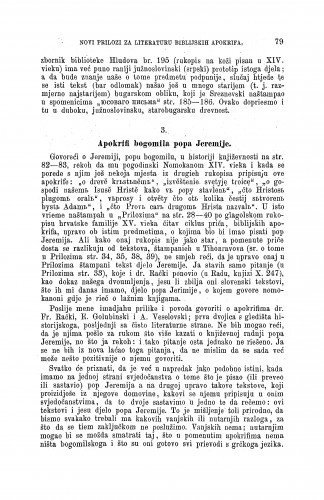 Apokrifi bogomila popa Jeremije : novi prilozi za literaturu biblijskih apokrifa : [Opisi i izvodi iz nekoliko južnoslovinskih rukopisa] / Vatroslav Jagić