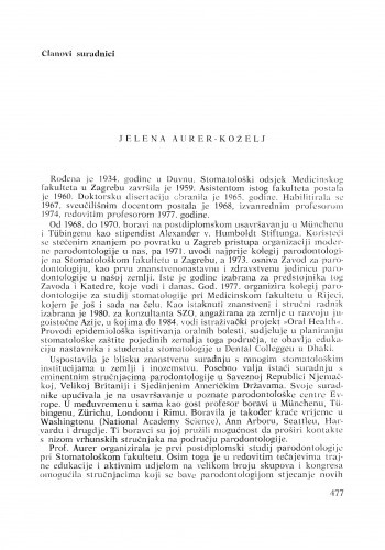 Jelena Aurer-Koželj : [biografije novih članova Akademije]