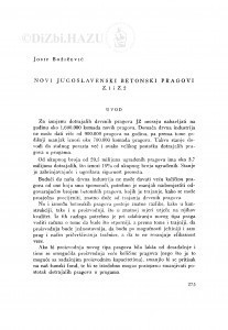 Novi jugoslavenski betonski pragovi Z. 1. i  Z. 2. / J. Božičević