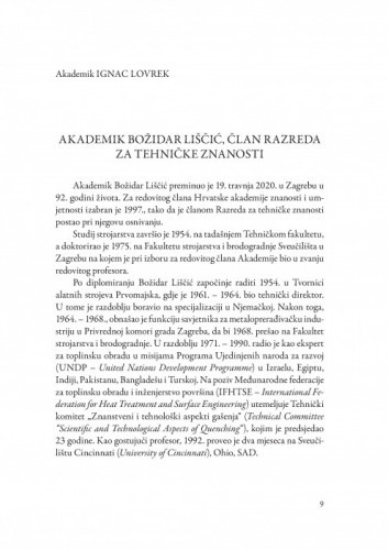 Akademik Božidar Liščić, član Razreda za tehničke znanosti / Ignac Lovrek
