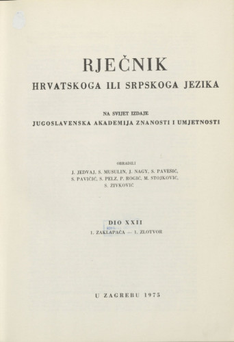 Dio 22 : (1. zaklapača-1. zlotvor) / obradili J. Jedvaj ... [et al.]