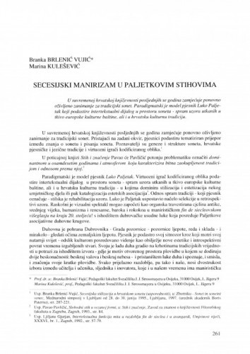 Secesijski manirizam u Paljetkovim stihovima / Branka Brlenić Vujić, Marina Kulešević