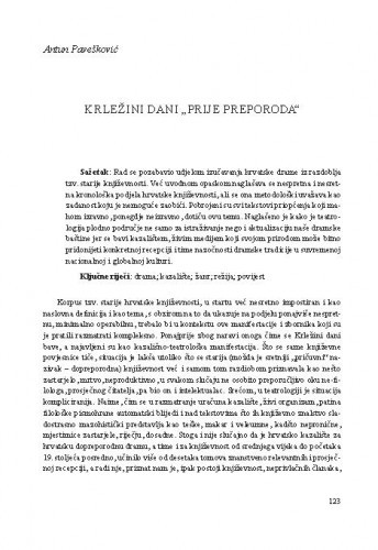Krležini dani „prije preporoda“ / Antun Pavešković