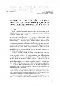 Arheološki, antropološki i povijesni pokazatelji života srednjovjekovne populacije sjeverozapadne Hrvatske / Goran Jakovljević