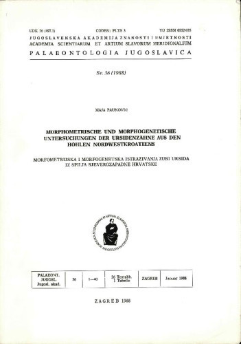 Sv. 36(1988) ; glavni urednici Vanda Kochansky-Devidé, Mirko Malez