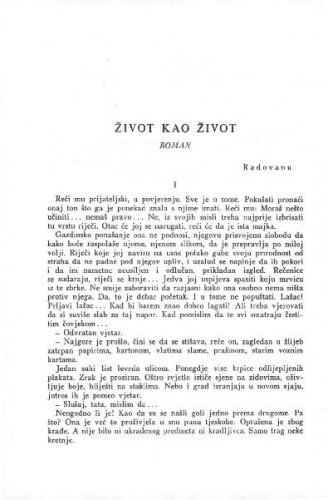 Život kao život : roman / F. Dosen ; preveo s francuskoga Jure Kaštelan