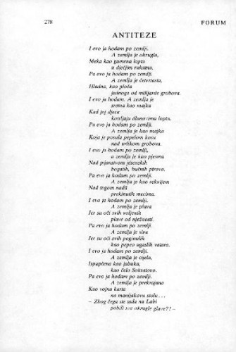 Antiteze ; Govorile-romonile dvije vrbe ... / Boris Olijnik ; [prevela Antica Menac]