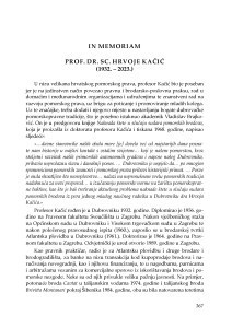 Prof. dr. sc. Hrvoje Kačić (1932. - 2023.) : in memoriam / Petar Kragić