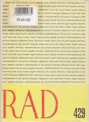 Knj. 22(1988)=knj. 429 / urednik Ivo Frangeš