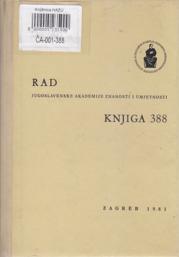 Knj. 20(1981)=knj. 388 / uredio Rudolf Filipović