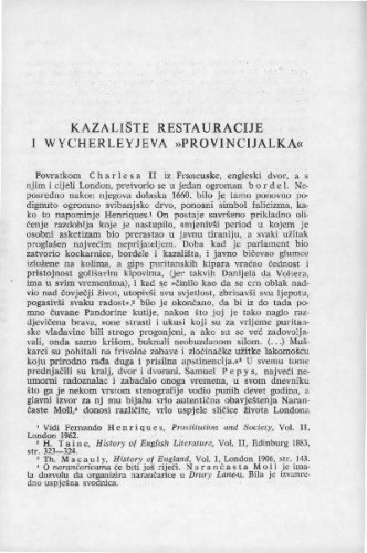 Kazalište restauracije i Wycherleyjeva 