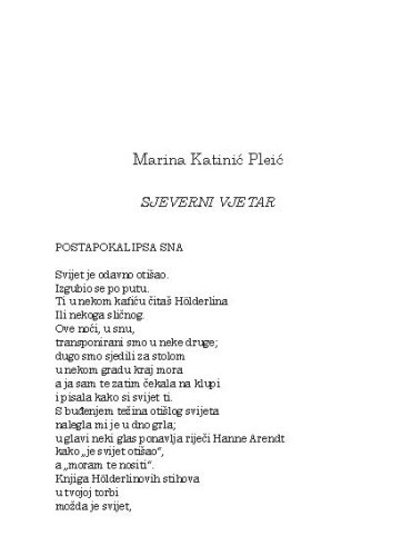Sjeverni vjetar / Marina Katinić Pleić