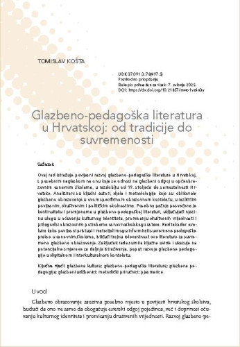 Glazbeno-pedagoška literatura u Hrvatskoj: od tradicije do suvremenosti / Tomislav Košta