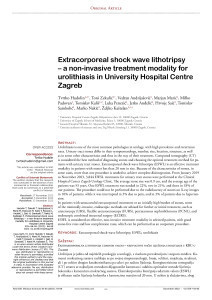 Extracorporeal shock wave lithotripsy – a non-invasive treatment modality for urolithiasis in University Hospital Centre
 Zagreb / Tvrtko Hudolin, Toni Zekulić, Vedran Andrijašević, Marjan Marić, Milko Padovan, Tomislav Kuliš, Luka Penezić, Jerko Anđelić, Hrvoje Saić, Tomislav Sambolić, Marko Nakić, Željko Kaštelan