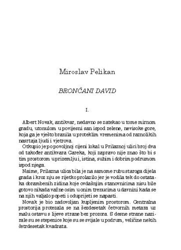 Brončani David / Miroslav Pelikan