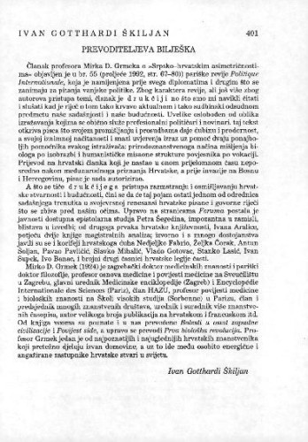 Prevoditeljeva bilješka / Ivan Gotthardi Škiljan 