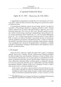 U spomen Dubravki Sesar (Split, 28. VI. 1947. − Brezovica, 26. VIII. 2023.) : in memoriam / Nataša Bašić