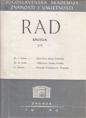 Knj. 2(1949)=knj. 275 [2.] / urednik Petar Skok