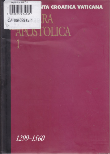 Sv. 1 : Obligationes et solutiones, Camerale primo (1299-1560)