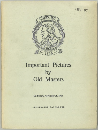 Catalogue of important pictures by old masters : the properties of Mrs. G. Arnot, the Hon. Sir George Bellew ... Sir Douglas Blackett ... Captain David Ogilvy Fairlie of Myres ... Muriel, Lady Forteviot, the Rt. Hon. Hugh Fraser ... Mrs. W.E. Gatacre-Jonkvrouwe de Stuers ... Major P.H. Godsal, Willard Golovin ... the late G.D. Gratama ... the Hugo van der Gucht Settlement ... Mrs. P. van der Gucht, T. Harcourt Powell ... the late H.S. Hatfield ... Miss W.L. Hill, Colonel F.W.S. Roberts, the estate of the late C.W. Turner and others : auction ... on Friday, November 26, 1965 / Christie, Manson & Woods, Ltd.