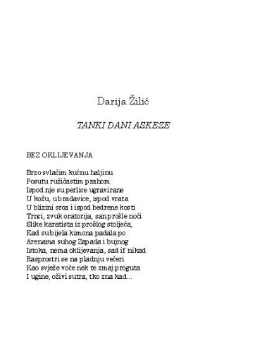 Tanki dani askeze / Darija Žilić
