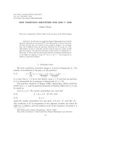 New partition identities for odd W odd / Mirko Primc