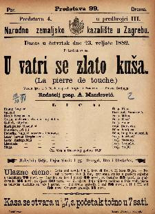 U vatri se zlato kuša : Vesela igra u 5 činah  =  La pierre de touche