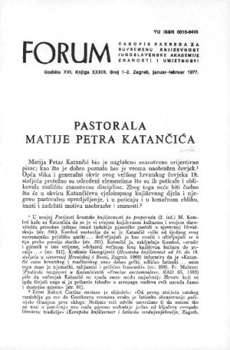 Pastorala Matije Petra Katančića / Rafo Bogišić