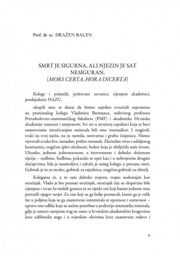 Smrt je sigurna, ali njezin je sat nesiguran). Mors certa, hora incerta) / Dražen Balen