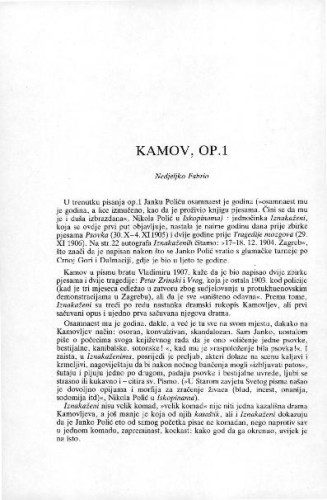 Kamov, op. 1. / Nedjeljko Fabrio