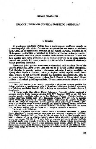 Granice i upravna podjela Požeškog Sandžaka / Nenad Moačanin