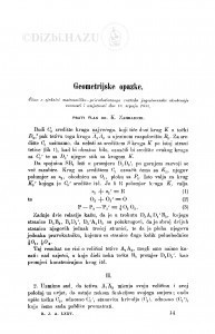 Geometrijske opazke / K. Zahradnik