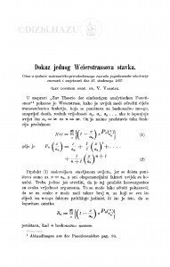 Dokaz jednog Weierstrassova stavka / V. Varićak
