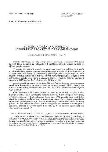 Sukcesija država u pogledu nepokretne i pokretne državne imovine / Vladimir-Đuro Degan